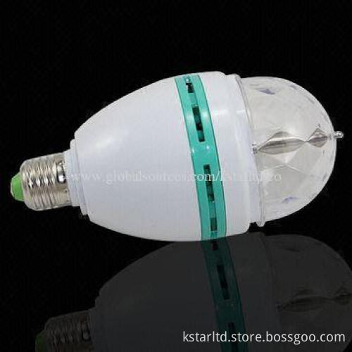 E27/B22 3W RGB Crystal Magic Ball LED Full Color Rotating Stage Party Light, 85 to 250V
